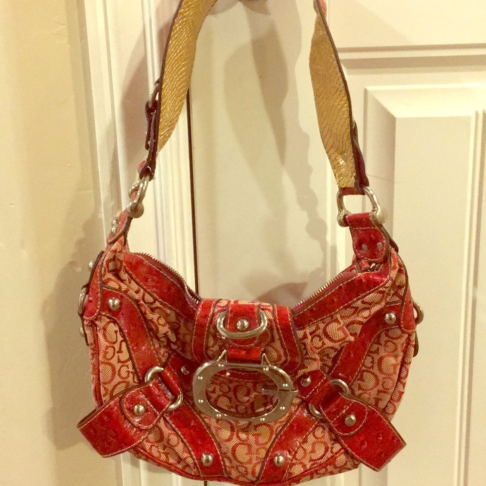 Guess red hobo bag.